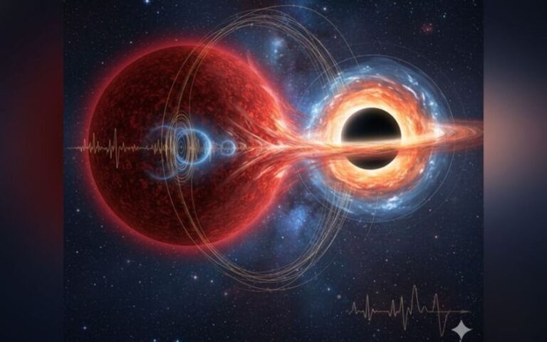 Die Rekonstruktion der dramatischen Geschichte eines fernen roten Riesensterns