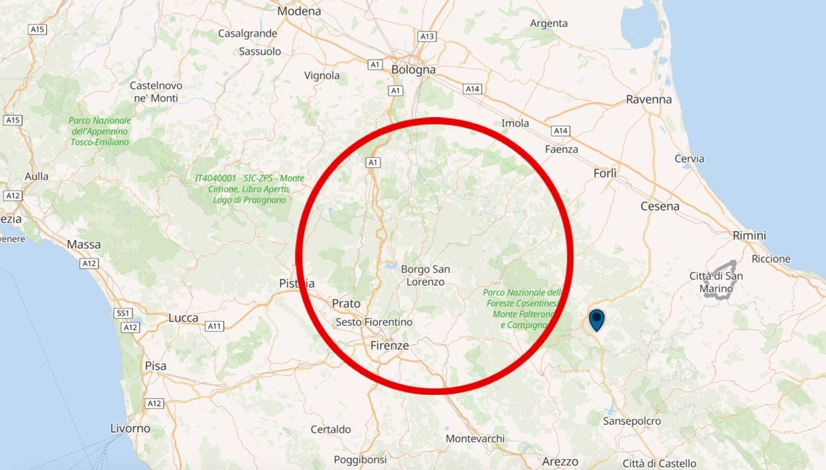 Seismische Aktivität im Apennin zwischen Romagna und Toskana: stärkster Erdbeben mit Magnitude 3,5 nahe Bologna und Florenz