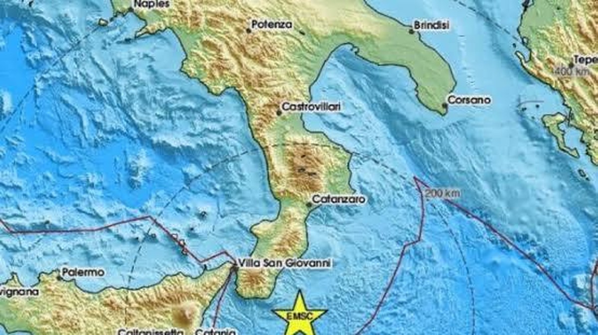 Starker Erdstoß der Magnitude 5,1 im Gebiet der Straße von Messina