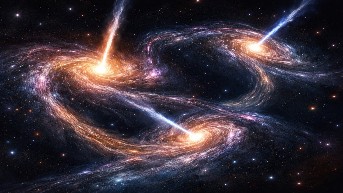 Wissenschaft feiert einen beispiellosen Erfolg: Erstmalige Beobachtung der gleichzeitigen Fusion dreier Galaxien